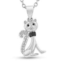 Black Diamond Cat Necklace
