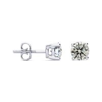 1 1/2 Carat Diamond Stud Earrings In 14 Karat White Gold