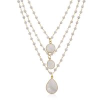 138 Carat Moonstone Triple Strand Beaded Necklace In 14K Yellow Gold Over Sterling Silver, 26 Inches