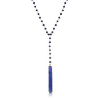 58 Carat Sapphire Y Bar Strand Necklace In 14K Yellow Gold Over Sterling Silver, 36 Inches