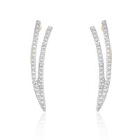 Diamond Accent Double Row Ear Climbers In Gold

