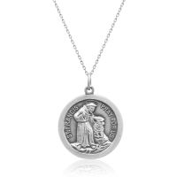 Sterling Silver Saint Francis Pendant Necklace, 18 Inches

