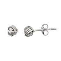 Sterling Silver Love Knot Stud Earrings