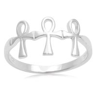 Sterling Silver Triple Cross Ring
