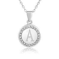 A Initial Necklace With 2 Diamonds In Sterling Silver With 18 Inch Chain