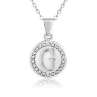 G Initial Diamond Necklace In Sterling Silver, 18 Inches