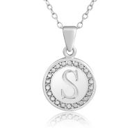 S Initial Diamond Necklace In Sterling Silver, 18 Inches