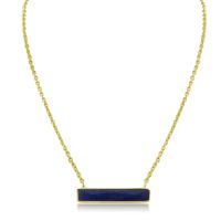 10 Carat Sapphire Bar Necklace In Yellow Gold Overlay

