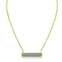 10 Carat Moonstone Bar Necklace In Yellow Gold Overlay

