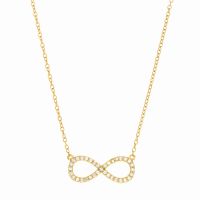 Yellow Gold Cubic Zirconia Infinity Pendant Necklace