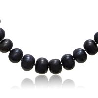 11MM Black Freshwater Cultured Pearl Necklace
