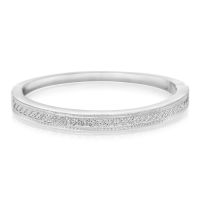 10 Diamond Bangle Bracelet In Platinum Overlay