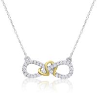 0.15 Carat Diamond Infinity Necklace In Two Tone Gold

