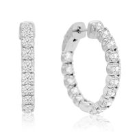 3.5 Carat Inside-Out Hoop Earrings In 14K White Gold