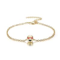 Smiling Face Eye Love You Emoji Anklet, 9 Inches
