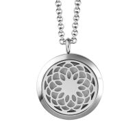 Hypoallergenic Flower Aromatherapy Essential Oils Diffuser Necklace, Pure Stainless Steel Craftsmanship