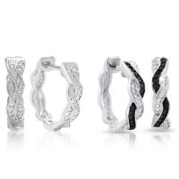 Diamond Swirl Hoop Earrings + FREE Pair of Black Diamond Hoops!
