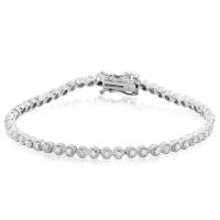 1/2 Carat Classic Round Diamond Tennis Bracelet In Platinum Overlay