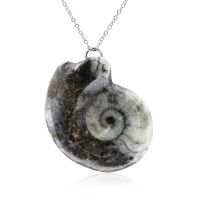 Natural Marble Granite Swirl Necklace With Sterling Silver Chain, 18 Inches
