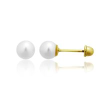 Children's 14K Yellow Gold 4.50MM Freshwater Pearl Stud Earrings