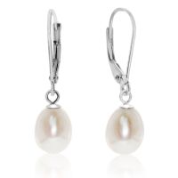 Freshwater Pearl Drop Earrings In Sterling Silver
