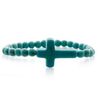 Turquoise Sideways Cross Bracelet