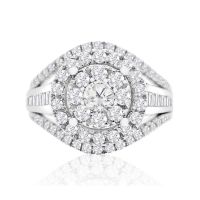 OH YEAH BABY!  MASSIVE RING AT A RIDICULOUSLY LOW PRICE! YOU WON'T BELIEVE THE DEAL YOU ARE GETTING!! 1 7/8 Carat Fancy Halo Diamond Engagement Ring In 14K White Gold (G-H, I2-I3)