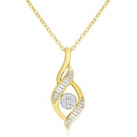 1/10 Carat Diamond Designer Drop Necklace, 18 Inches