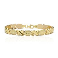 10K Yellow Gold Stamato XO Bracelet, 7 Inches