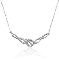 Sterling Silver 0.15ct Diamond Designer Infinity Necklace, 16 Inches