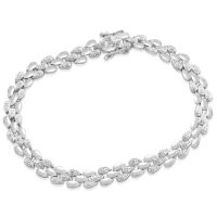 Sterling Silver 1/4 Carat Diamond Teardrop Tennis Bracelet, 7 Inches