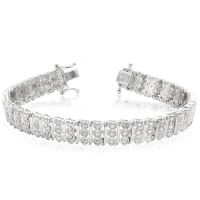 Sterling Silver 1 Carat Diamond Heart Tennis Bracelet, 7 Inches