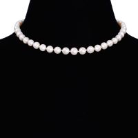 18 Inch 9mm AA Hand Knotted Pearl Necklace, 14k Yellow Gold Clasp

