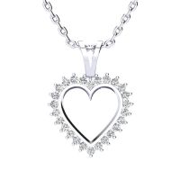  1/2ct Diamond Heart Pendant in White Gold
