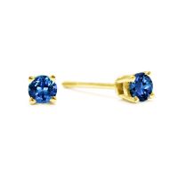 1/4ct Blue Diamond Stud Earrings in 14k Yellow Gold