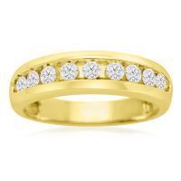 1/2ct Round Diamond Heavy Mens Wedding Band in 14k Yellow Gold