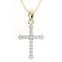 The Classic 1/4ct Diamond Cross Pendant in 10k Yellow Gold