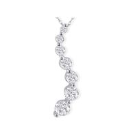 1/2ct 7 Diamond Journey Diamond Pendant 14k White Gold