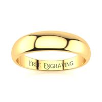 18K Yellow Gold 5MM Heavy Tapered Ladies and Mens Wedding Band, Size 10, Free Engraving