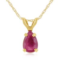 .60ct Pear Shaped Ruby Pendant in 14k Yellow Gold