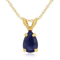 .60ct Pear Shaped Sapphire Pendant in 14k Yellow Gold