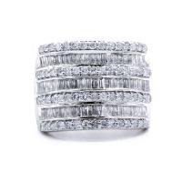 2 Carat Baguette and Round Diamond Band Ring I