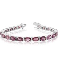 Fine Quality 23 Carat Garnet Bracelet In Sterling Silver, 7 Inches
