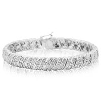 1 Carat Diamond Tennis Bracelet In Platinum Overlay, 7 Inches