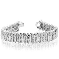 1 Carat Diamond Line Bracelet In White Gold Overlay, 7 Inches