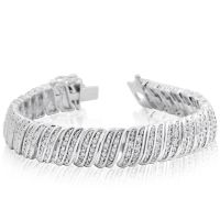 1 Carat Diamond Line Bracelet In White Gold Overlay, 7 Inches