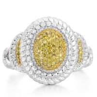 1/3 Carat Yellow Pave Diamond Lux Ring In Sterling Silver