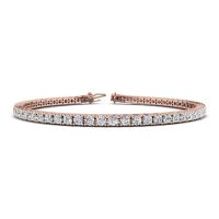6 Inch 14K Rose Gold 2 3/5 Carat Diamond Tennis Bracelet