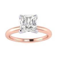 Clearance Item. Very Low Price.  Natural, Earth-Mined Diamond. 1ct Radiant Cut Diamond Solitaire Engagement Ring In 14K Rose Gold