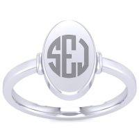 14karet white gold initial ring